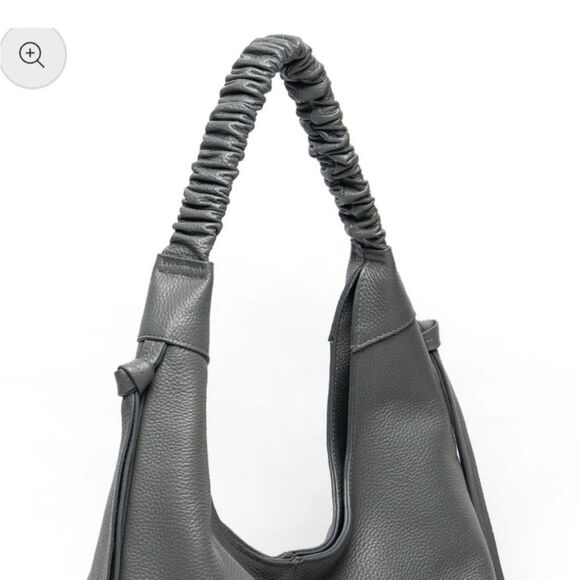 LAGGO Black Pebbled Leather Braided Handle Hobo Bag NWT in packaging - Picture 2 of 6